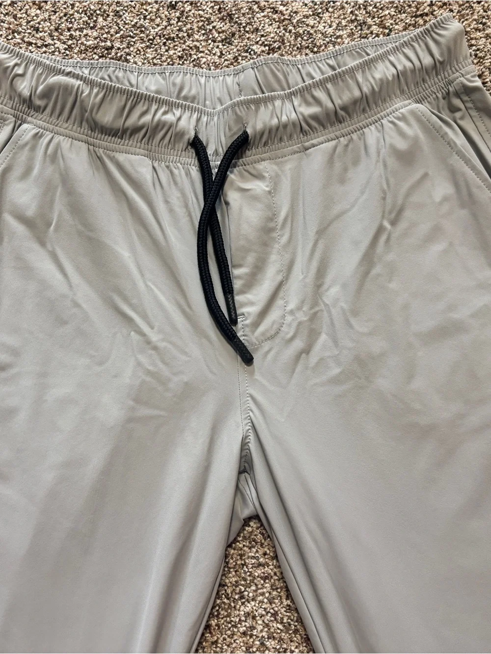 Men's Lightweight Gray Active Pants - Performance Joggers Small Elastic Stretch